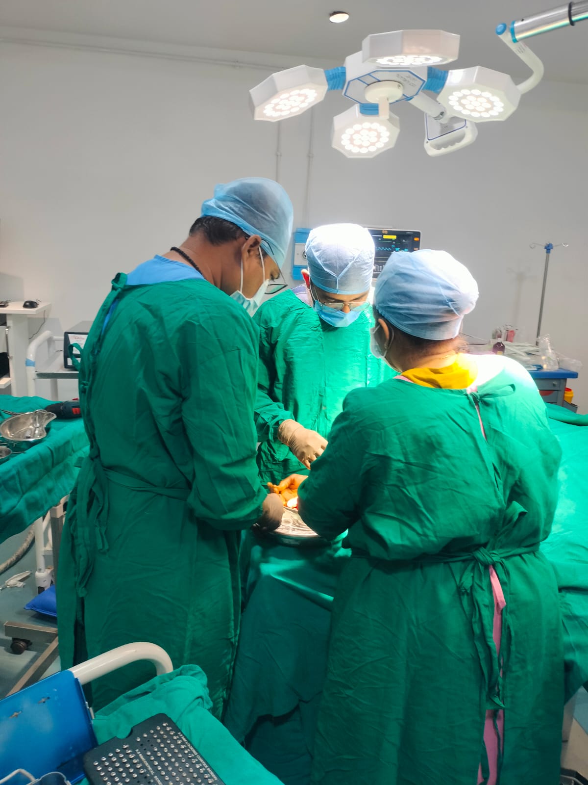 Dr. Shivaji J. Gurdale operating in theatre